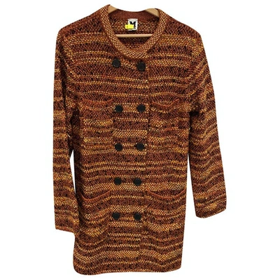 Pre-owned M Missoni Glitter Cardi Coat In Camel