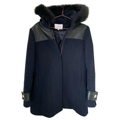 Pre-owned Claudie Pierlot Fall Winter 2019 Wool Coat In Navy