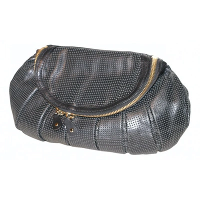 Pre-owned Loeffler Randall Leather Clutch Bag In Black