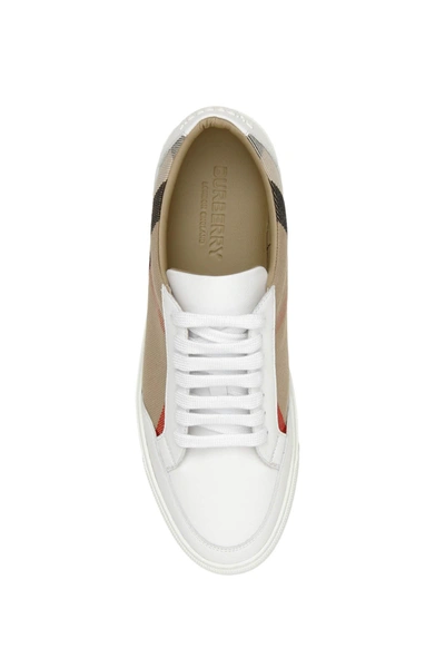 Shop Burberry New Salmond Sneakers In Optic White