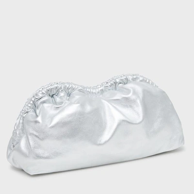 Shop Mansur Gavriel Cloud Clutch In Silver