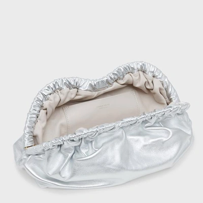 Shop Mansur Gavriel Cloud Clutch In Silver