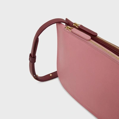 Shop Mansur Gavriel More Of The Double Crossbody In Peony/chianti