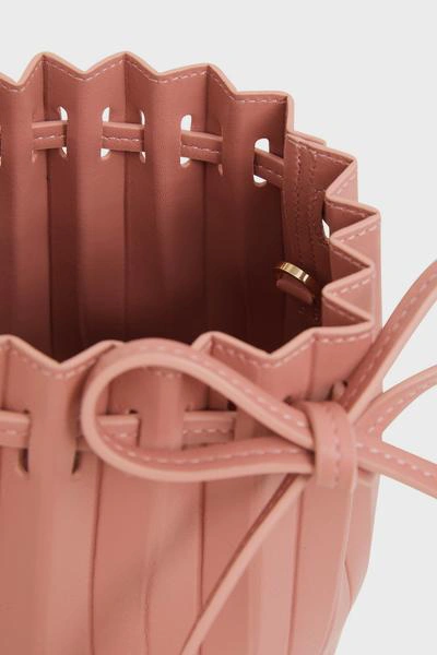 Shop Mansur Gavriel More Mini Pleated Buckets In Blush