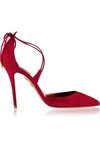 AQUAZZURA Matilde Lace-Up Suede Pumps