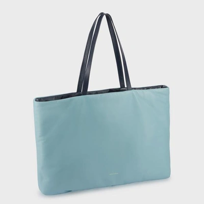 Shop Mansur Gavriel More Of The Pillow Tote Bag In Blu/degas Blue