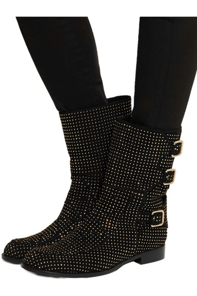 Shop Laurence Dacade Rick Studded Suede Boots In Black