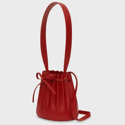 Shop Mansur Gavriel More Mini Pleated Buckets In Flamma