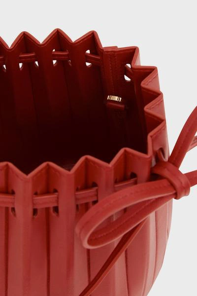 Shop Mansur Gavriel More Mini Pleated Buckets In Flamma