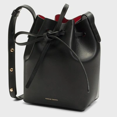 Mansur Gavriel Mini Mini Bucket Bag In Black/flamma