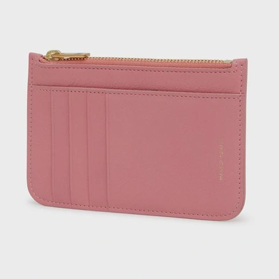 Shop Mansur Gavriel Zip Card Holder In Peony