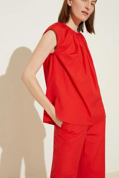 Shop Mansur Gavriel Pull On Cotton Pant In Flamma