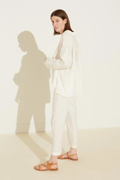 Shop Mansur Gavriel Linen Pyjama Shirt In White