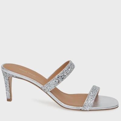 Shop Mansur Gavriel Glitter Fino Sandal In Silver