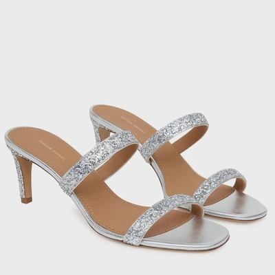 Shop Mansur Gavriel Glitter Fino Sandal In Silver