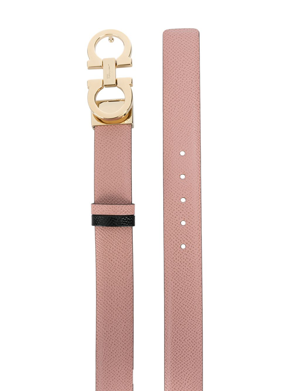 Salvatore Ferragamo Antique Rose Leather Gancini Belt In Pink | ModeSens