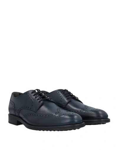 Shop Tod's Lace-up Shoes In Dark Blue
