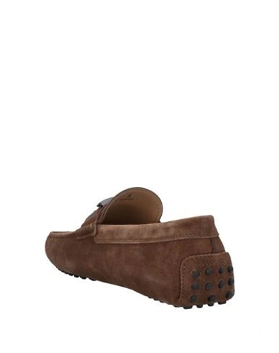 Tod's Man Loafers Khaki Size 7.5 Soft Leather In Brown