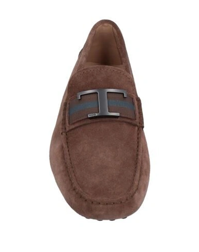 Tod's Man Loafers Khaki Size 7.5 Soft Leather In Brown