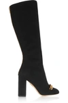 CHARLOTTE OLYMPIA Barbara Embellished Suede Knee Boots