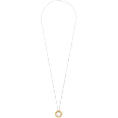 Shop Alan Crocetti Ssense Exclusive Silver And Gold Mixed Loophole Necklace In Rhodium/gol