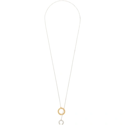 Shop Alan Crocetti Ssense Exclusive Silver And Gold Mixed Loophole Necklace In Rhodium/gol