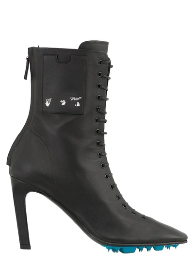 Shop Off-white Leather Boot In Black No C
