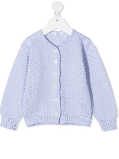 Siola English-knit Cardigan In Blue