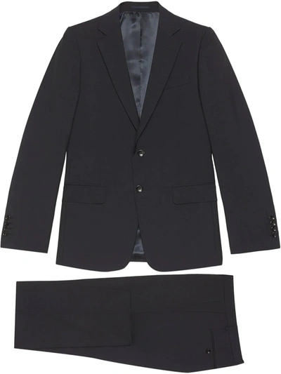 Shop Gucci Slim-fit Mohair Suit In Blue