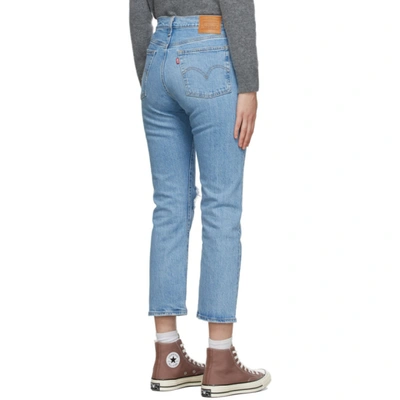 Levi's Blue Distressed Wedgie Straight Jeans In Tango Fray | ModeSens