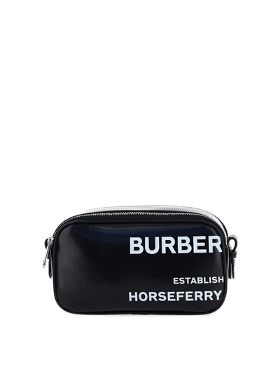 Shop Burberry Leather Camera Bag In Black