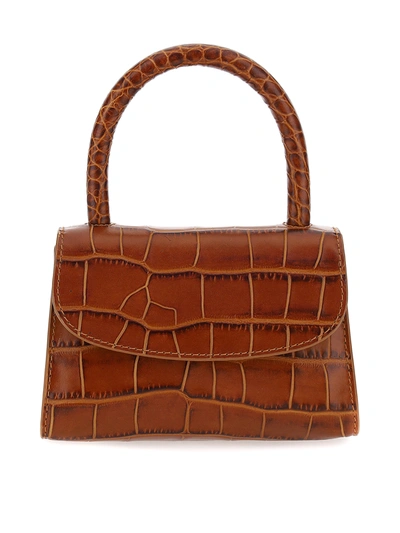 Shop By Far Croco Printed Leather Bag In Brown