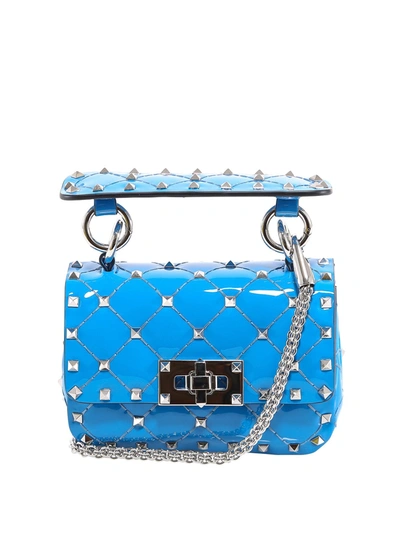 Shop Valentino Rockstud Spike Micro Bag In Light Blue