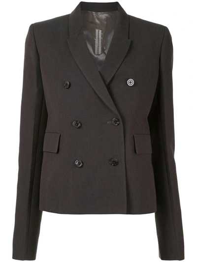 Shop Rick Owens Walrus Double-breasted Boxy Blazer In Brown