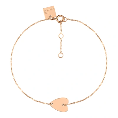 Shop Ginette Ny Angèle Mini Heart Bracelet In Pink Gold