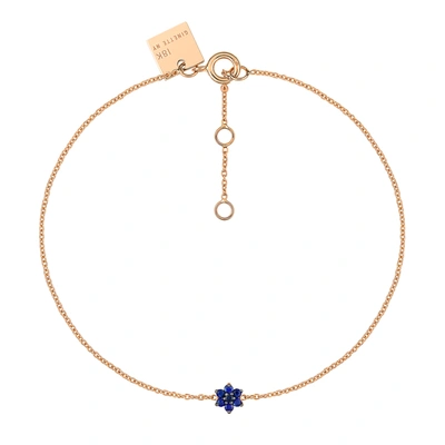 Shop Ginette Ny Mini Sapphire Star Bracelet In Pink Gold