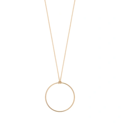 Shop Ginette Ny Baby Circle On Chain In Pink Gold