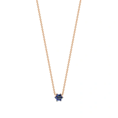 Shop Ginette Ny Mini Sapphire Star Necklace In Pink Gold