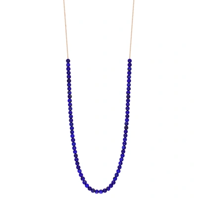 Shop Ginette Ny Maria Mini Lapis Boulier Necklace In Pink Gold