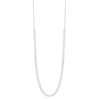 Shop Ginette Ny Maria Mini Pearl Boulier Necklace In Pink Gold