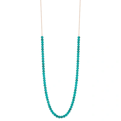 Shop Ginette Ny Maria Mini Turquoise Boulier Necklace In Pink Gold