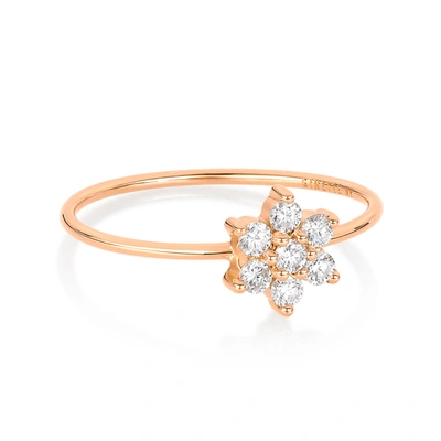 Shop Ginette Ny Single Diamond Star Ring In Pink Gold