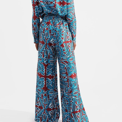 La Doublej Palazzo Pants In Parnaveg Turchese