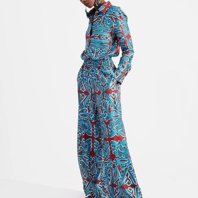 La Doublej Palazzo Pants In Parnaveg Turchese