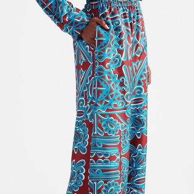 La Doublej Palazzo Pants In Parnaveg Turchese