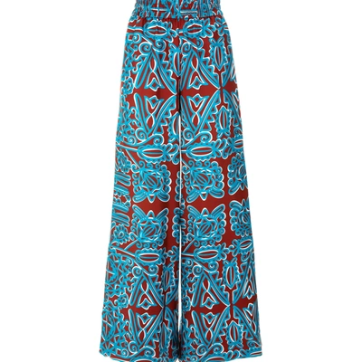 La Doublej Palazzo Pants In Parnaveg Turchese