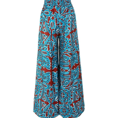 La Doublej Palazzo Pants In Parnaveg Turchese