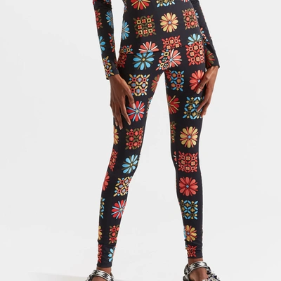 La Doublej Floral Stretch Leggings In Vetrata