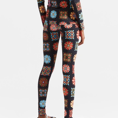 La Doublej Floral Stretch Leggings In Vetrata
