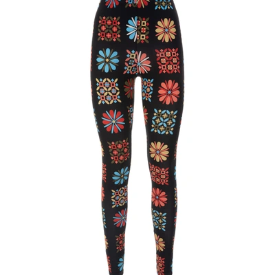 La Doublej Floral Stretch Leggings In Vetrata